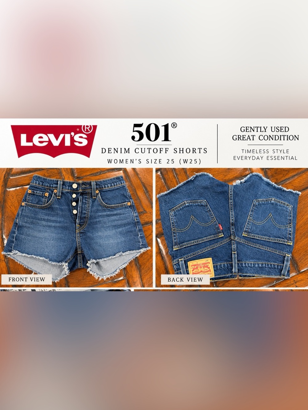 Levi's 501 Button-Fly Denim Cutoff Shorts in Blue